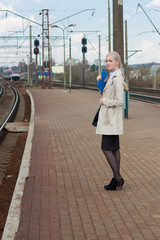 Girl waiting for the train