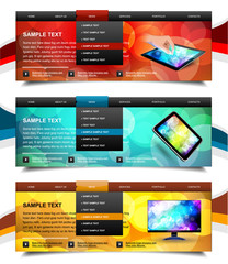 Set of website navigation templates 6. Variant on White.