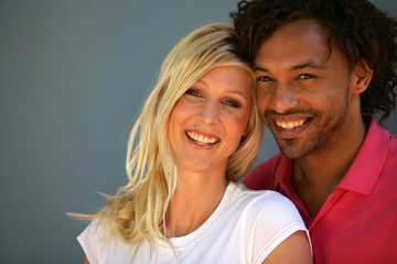 Portrait of an interracial couple