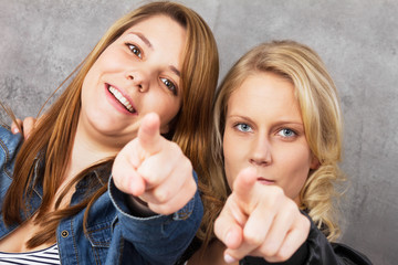 We want you - girls pointing at you!