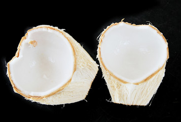 Two half of coconut