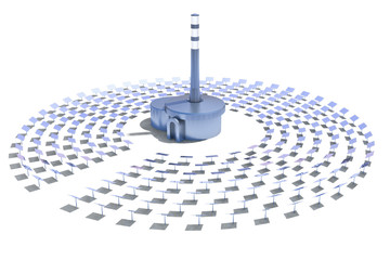 solar power plant on a white background