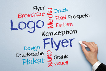 Logo und Flyer Tag Cloud