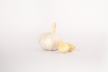 fresh single garlic with cloves