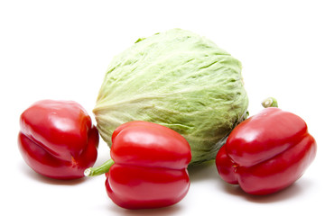 Paprika und Eisbergsalat