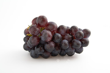 Red Grapes on white background