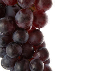 Red Grapes on white background