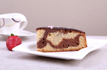 coffee and chocolate cake