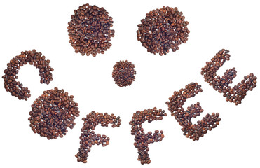 Smile made of coffe beans