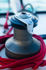 Winch de catamaran sur la mer des Caraïbes