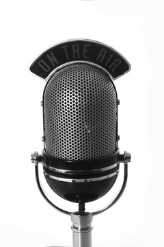 On the air microphone (B/W)