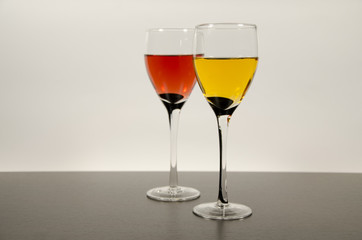 Two wine glasses