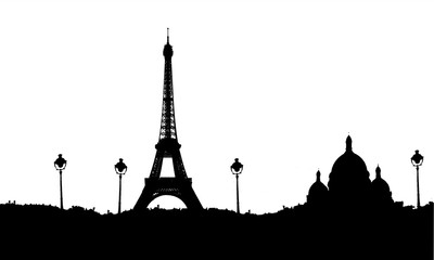 Naklejka premium Paris - Tour Eiffel - Sacré Coeur