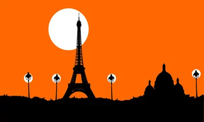 Photo sur Plexiglas Illustration Paris Paris - Soirée