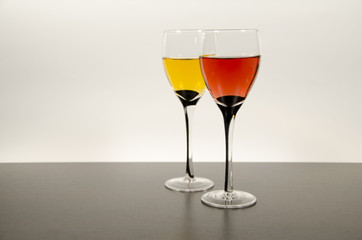 Two wine glasses