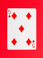 Old playing card (five)