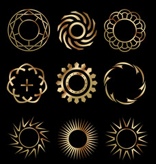 Gold circle design elements 1