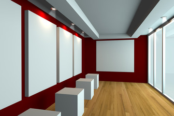 Empty room red gallery