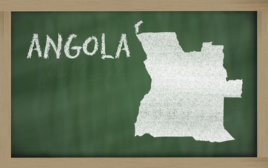 outline map of angola on blackboard