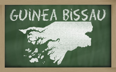 outline map of guinea bissau on blackboard