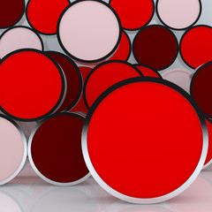 3D blank abstract red rounded box display new design