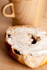 Close up of Bagel and Mug