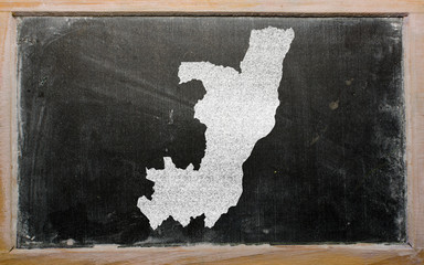 outline map of congo on blackboard