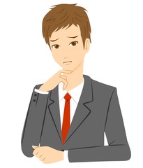 ビジネスマン　悩む　困る