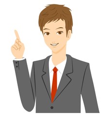 ビジネスマン　指差し