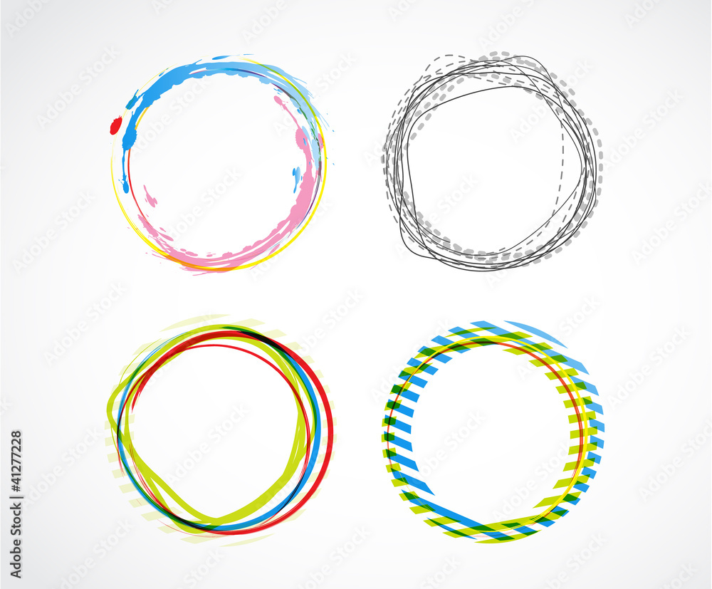 Wall mural set of abstract circles vector background.
