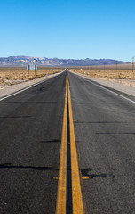 long highway through desert
