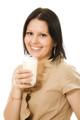 Woman drinking milk