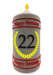 Geburtstagskerze 22 Jahre
