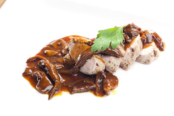 pork tenderloin with oyster mushroom