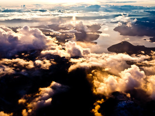 Fototapeta premium Aerial view of pacific coast of BC, Canada