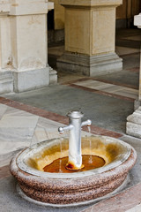 boiling spring in Mlynska Colonnade, Karlovy Vary (Carlsbad), Cz