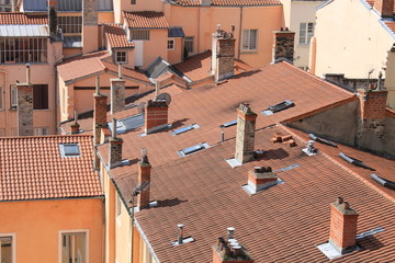 Vue sur des toits