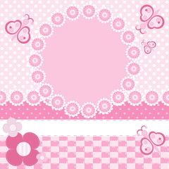 Invitation card with frame.Scrapbook elements