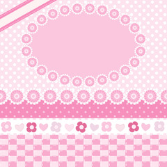 Greeting card with flowers and frame