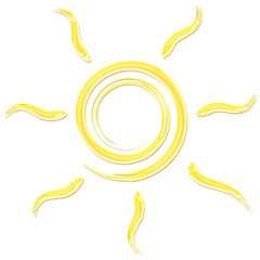 Swirling bright and radiating sun