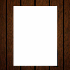 Blank paper on old wood background