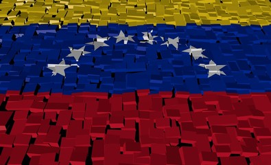 Venezuelan flag on blocks illustration