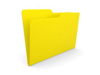 3d illustration of empty yellow folder