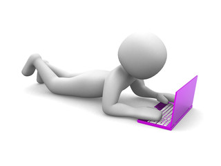 3d people and laptop