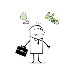 Kartun Geschäftsmann & Idee