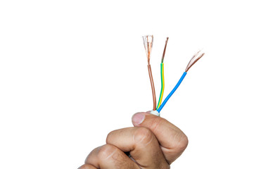 electrician working with wires