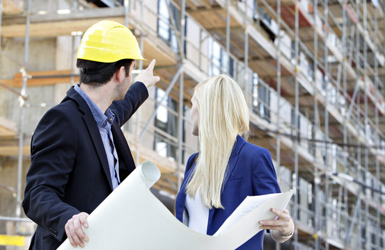 Baustelle, Mann, Frau, Team