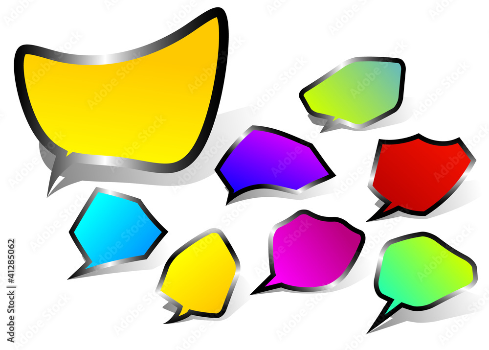 Poster random speech bubbles with black edges