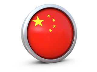 China flag icon 3d render