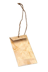 Blank tag tied with brown string
